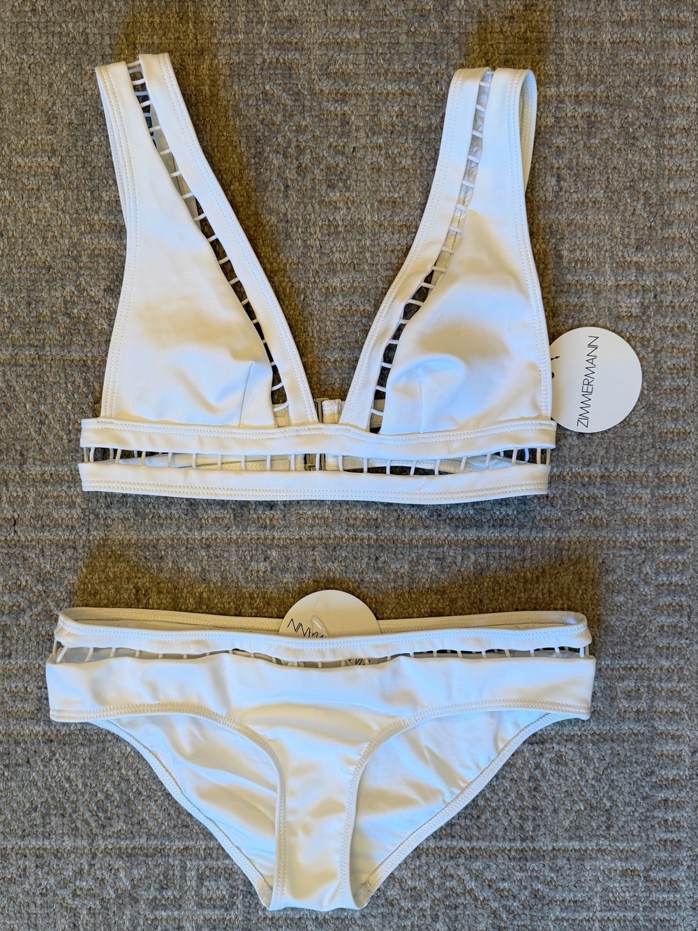 NWT Zimmermann Women’s Cutout white Bikini Set size 2
